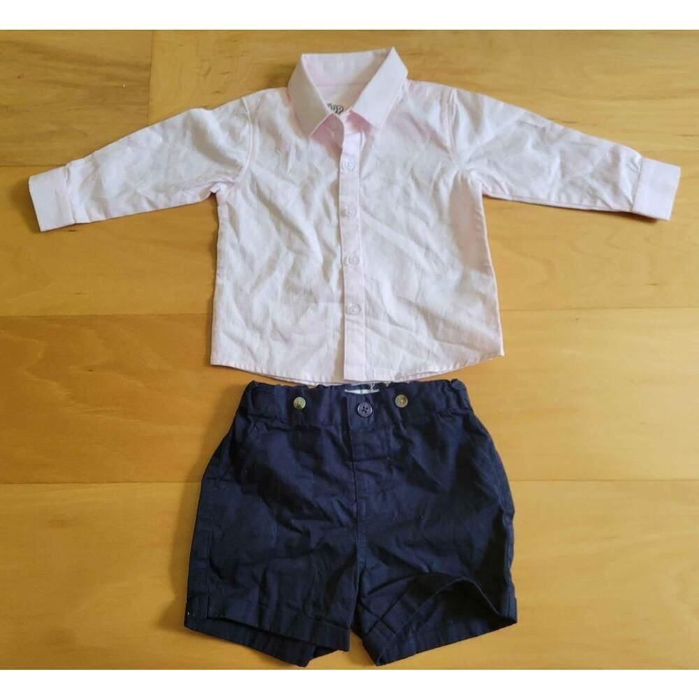 Baby Boy Dress Shirt And Shorts Outfit Set Size 9 To 12 Months